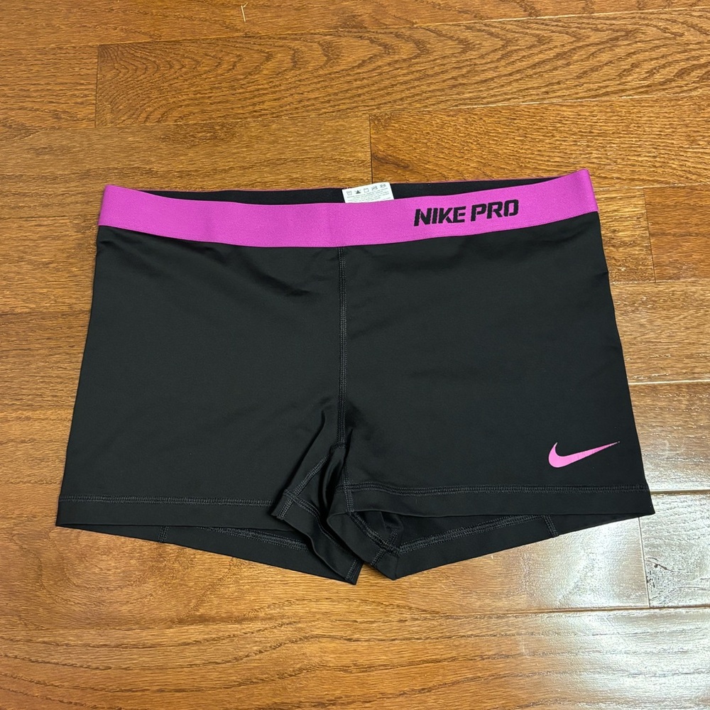 Nike Pro Black and Pink Athletic Shorts